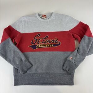 Homage St Louis Cardinals Sweatshirt Mens Small Red Gray Crewneck Colorblock MLB